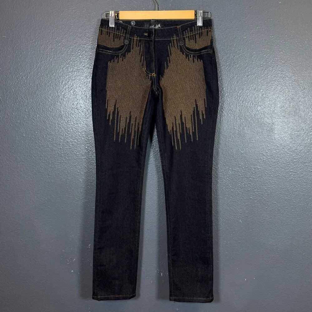 Angelo Marani Glam 40(27/28) women’s blue denim jeans Made In Italy